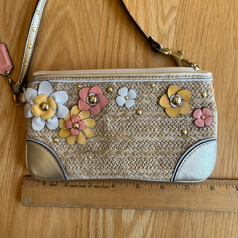 Coach Floral Embellished Wristlet